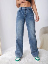 Zip Fly Straight Leg Jeans